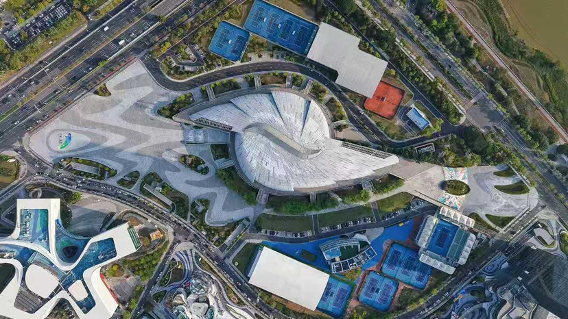 Archive aerial photograph of Nansha International Tennis Center